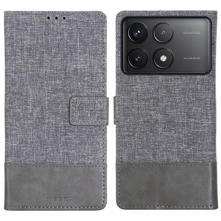 MUXMA MX102 For Xiaomi Poco F6 Pro 5G / Redmi K70 5G / K70 Pro 5G Case Stand Canvas Leather Phone Cover