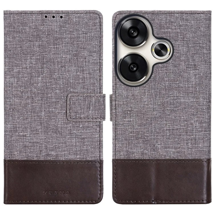 MUXMA MX102 For Xiaomi Poco F6 5G / Redmi Turbo 3 5G Case Canvas Leather Flip Wallet Phone Cover