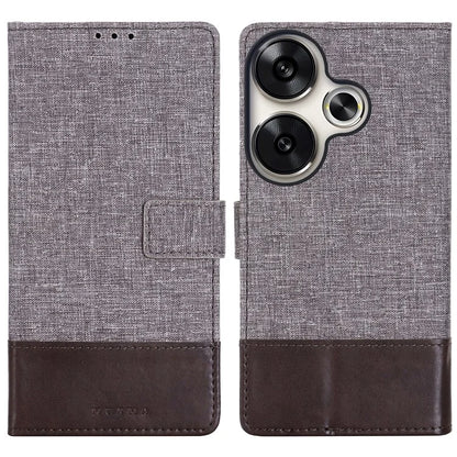 MUXMA MX102 For Xiaomi Poco F6 5G / Redmi Turbo 3 5G Case Canvas Leather Flip Wallet Phone Cover
