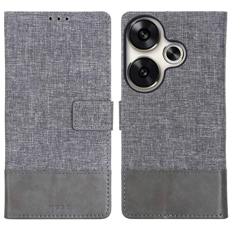 MUXMA MX102 For Xiaomi Poco F6 5G / Redmi Turbo 3 5G Case Canvas Leather Flip Wallet Phone Cover