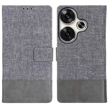 MUXMA MX102 For Xiaomi Poco F6 5G / Redmi Turbo 3 5G Case Canvas Leather Flip Wallet Phone Cover