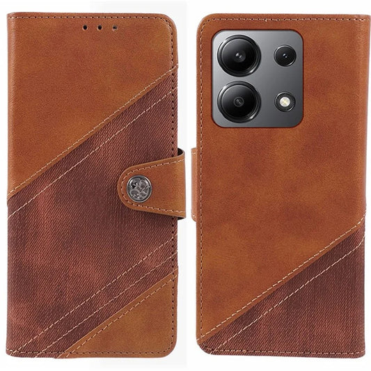 For Xiaomi Redmi Note 13 4G Case Folio Texture Splicing Leather Phone Cover