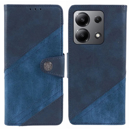 For Xiaomi Redmi Note 13 4G Case Folio Texture Splicing Leather Phone Cover
