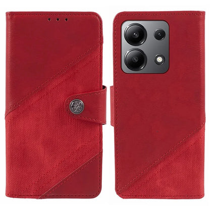 For Xiaomi Redmi Note 13 4G Case Folio Texture Splicing Leather Phone Cover