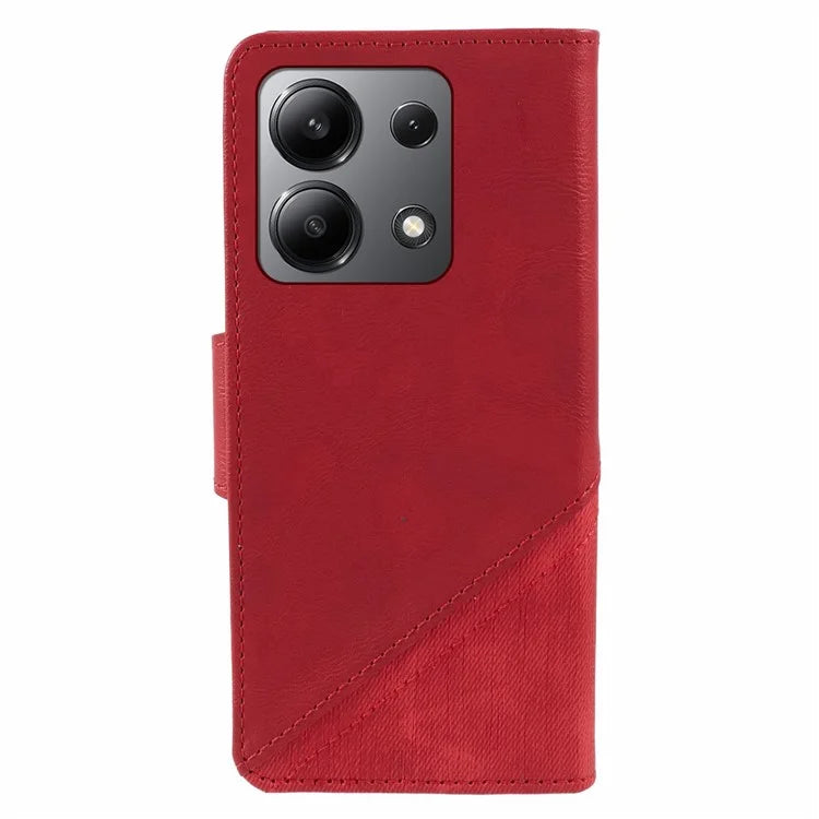 For Xiaomi Redmi Note 13 4G Case Folio Texture Splicing Leather Phone Cover