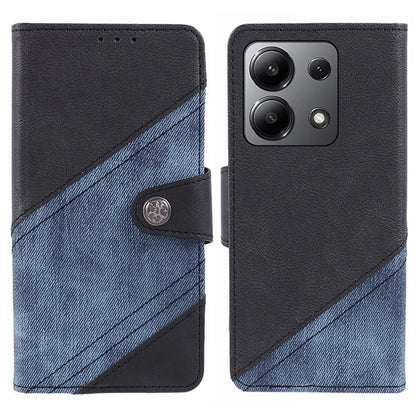 For Xiaomi Redmi Note 13 4G Case Folio Texture Splicing Leather Phone Cover