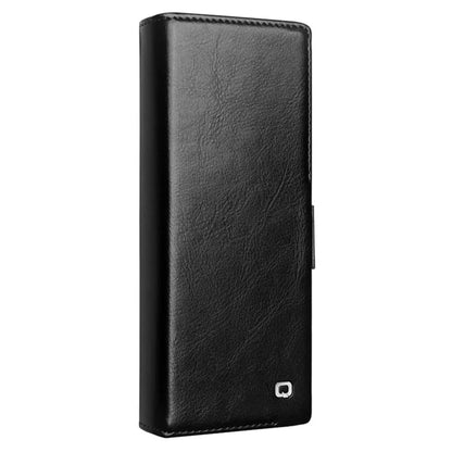 QIALINO For Samsung Galaxy Z Fold6 5G Case TPU+Genuine Cow Card Slot Leather Phone Cover
