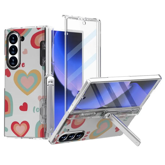 GW181 For Samsung Galaxy Z Fold6 5G Case Pattern Design Hard PC Kickstand Phone Cover