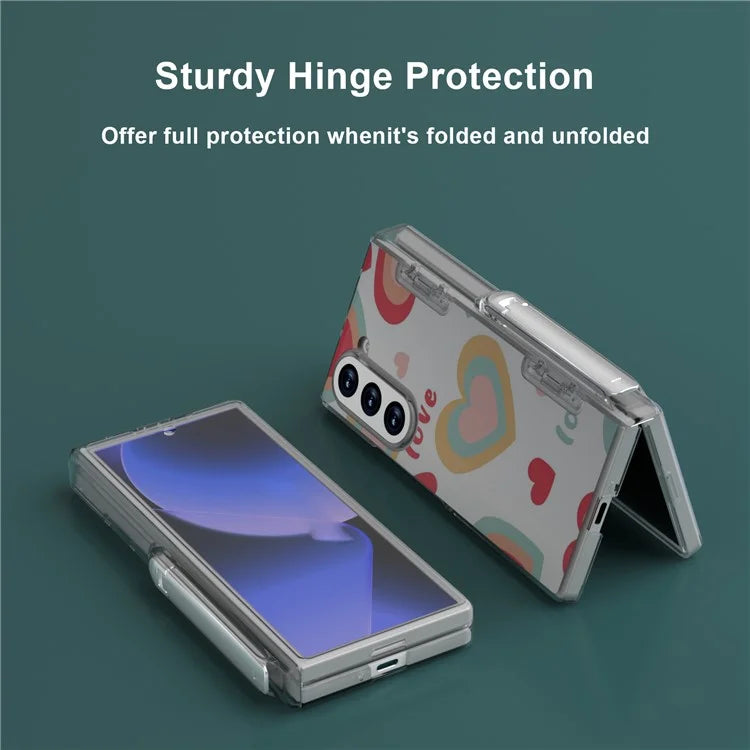 GW181 For Samsung Galaxy Z Fold6 5G Case Pattern Design Hard PC Kickstand Phone Cover