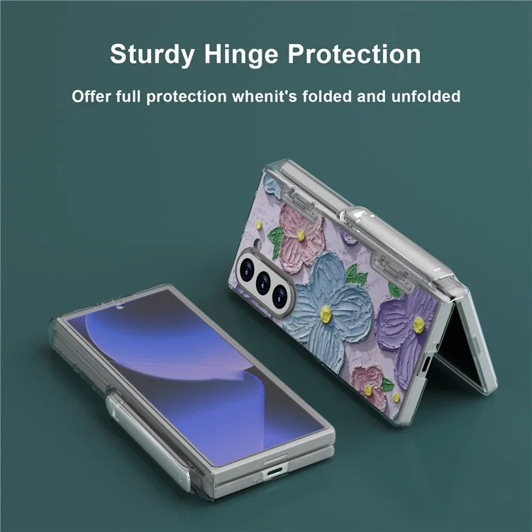 GW181 For Samsung Galaxy Z Fold6 5G Case Pattern Design Hard PC Kickstand Phone Cover