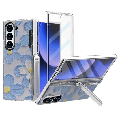 GW181 For Samsung Galaxy Z Fold6 5G Case Pattern Design Hard PC Kickstand Phone Cover