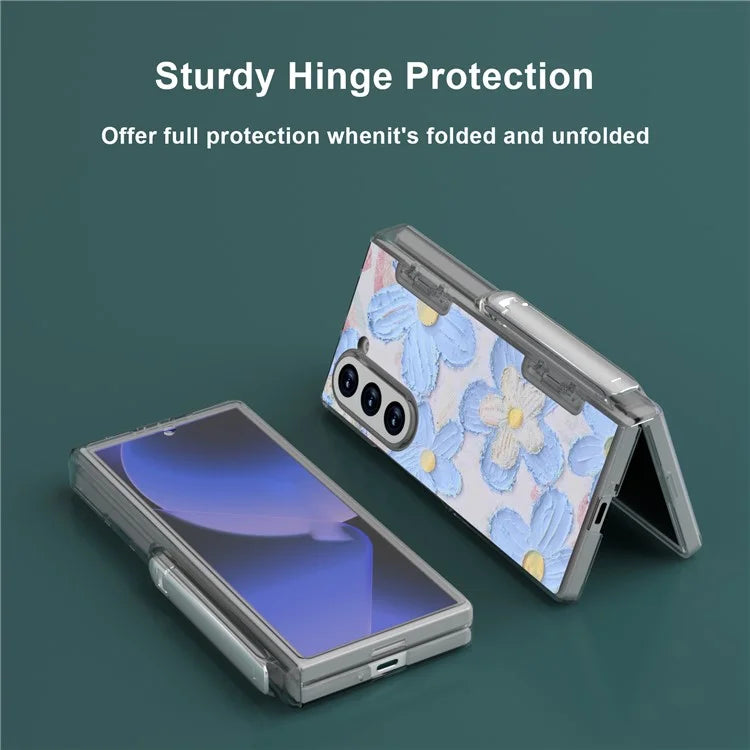 GW181 For Samsung Galaxy Z Fold6 5G Case Pattern Design Hard PC Kickstand Phone Cover