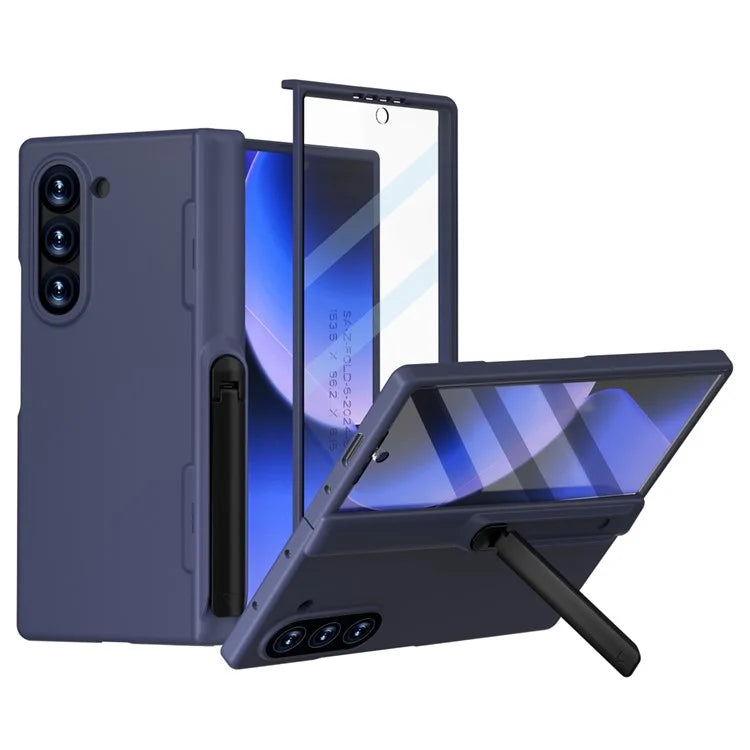 GW181 For Samsung Galaxy Z Fold6 5G Case Rubberized Hard PC Kickstand Phone Cover