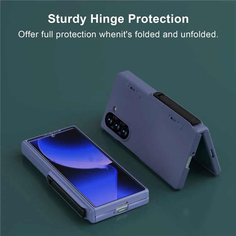 GW181 For Samsung Galaxy Z Fold6 5G Case Rubberized Hard PC Kickstand Phone Cover