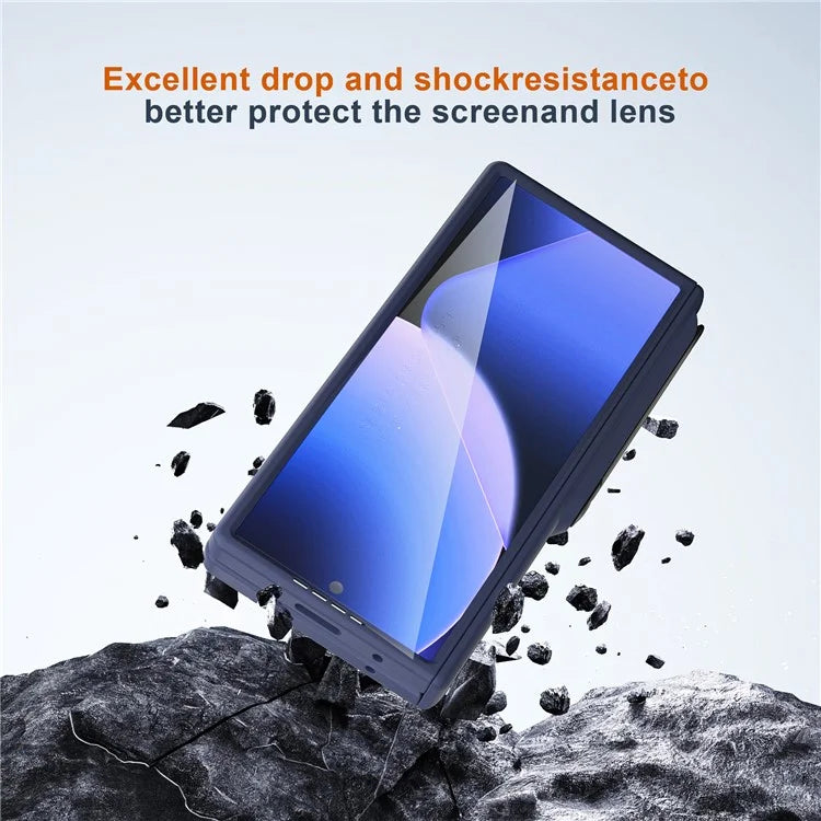 GW181 For Samsung Galaxy Z Fold6 5G Case Rubberized Hard PC Kickstand Phone Cover