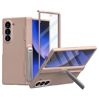 GW181 For Samsung Galaxy Z Fold6 5G Case Rubberized Hard PC Kickstand Phone Cover