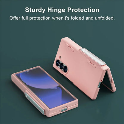 GW181 For Samsung Galaxy Z Fold6 5G Case Rubberized Hard PC Kickstand Phone Cover