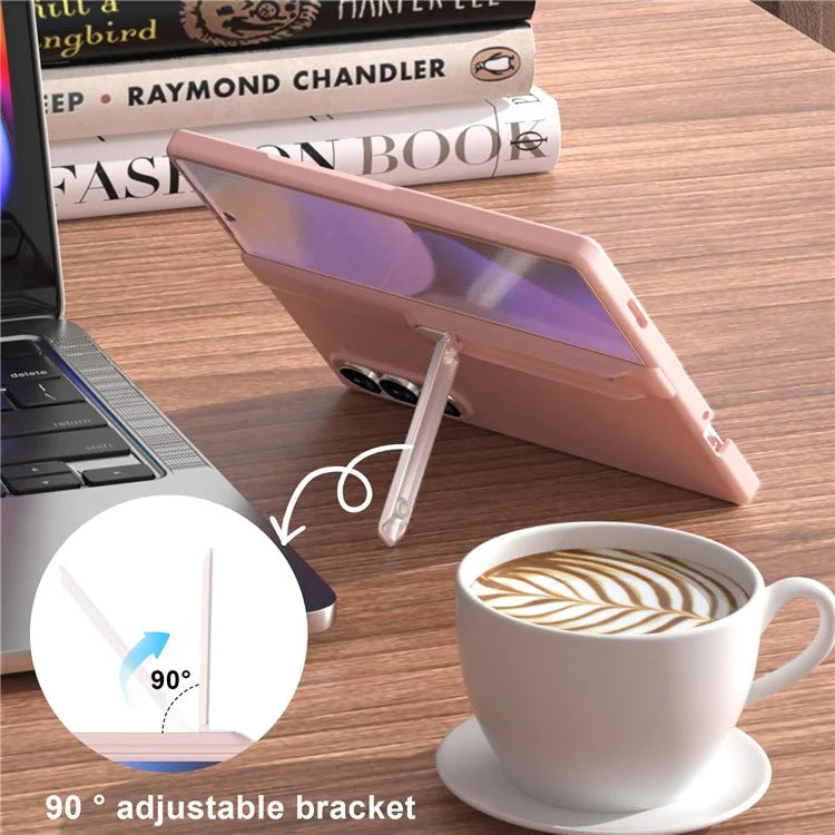GW181 For Samsung Galaxy Z Fold6 5G Case Rubberized Hard PC Kickstand Phone Cover