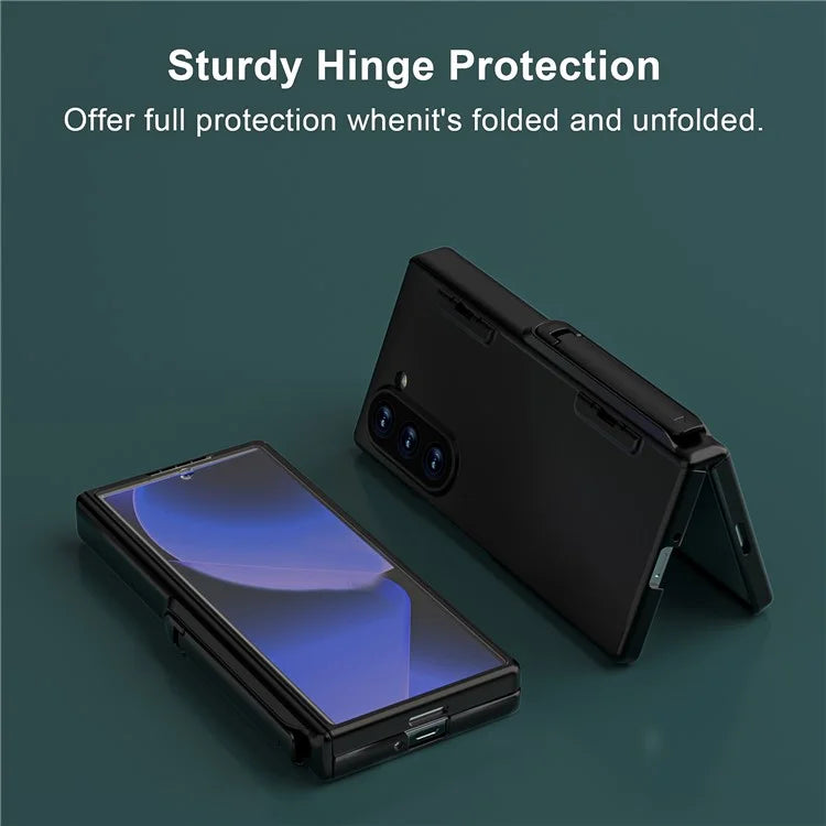GW181 For Samsung Galaxy Z Fold6 5G Case Rubberized Hard PC Kickstand Phone Cover
