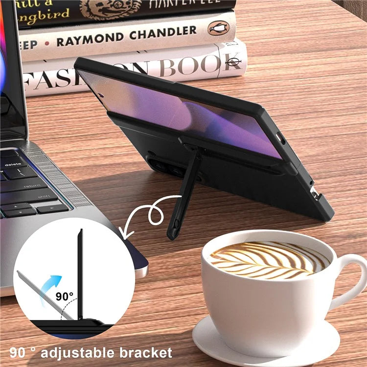 GW181 For Samsung Galaxy Z Fold6 5G Case Rubberized Hard PC Kickstand Phone Cover
