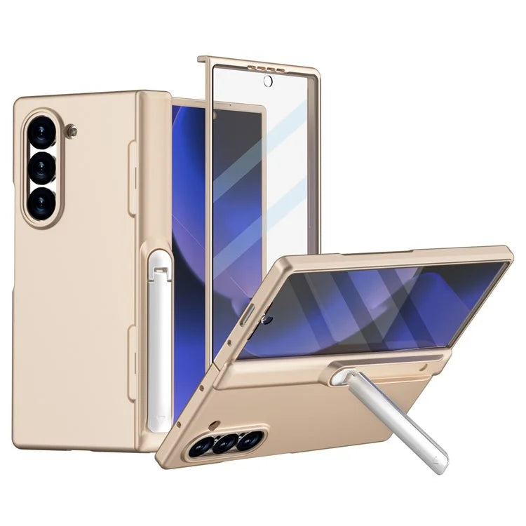 GW181 For Samsung Galaxy Z Fold6 5G Case Rubberized Hard PC Kickstand Phone Cover