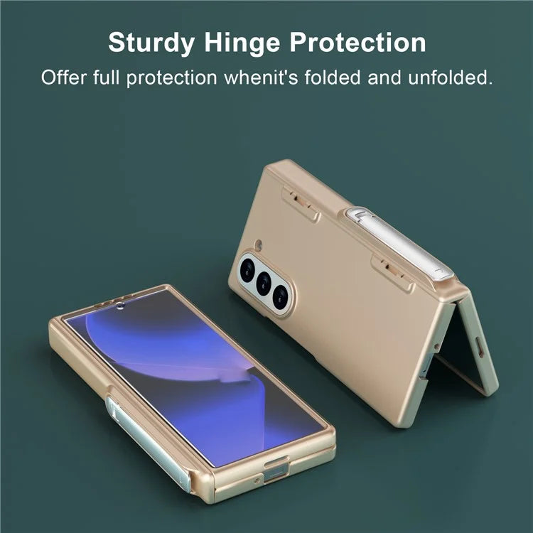 GW181 For Samsung Galaxy Z Fold6 5G Case Rubberized Hard PC Kickstand Phone Cover