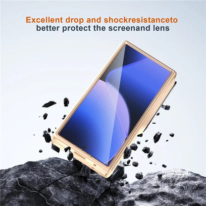 GW181 For Samsung Galaxy Z Fold6 5G Case Rubberized Hard PC Kickstand Phone Cover