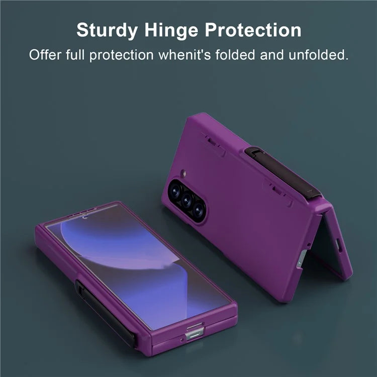 GW181 For Samsung Galaxy Z Fold6 5G Case Rubberized Hard PC Kickstand Phone Cover