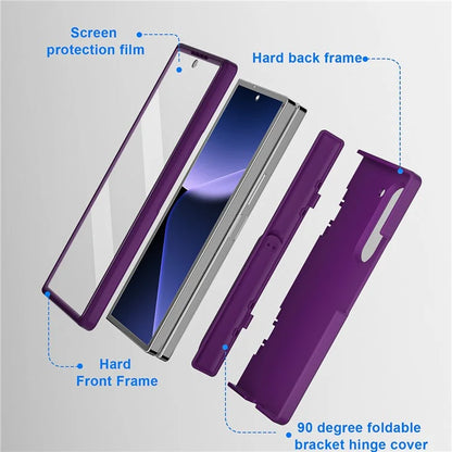 GW181 For Samsung Galaxy Z Fold6 5G Case Rubberized Hard PC Kickstand Phone Cover