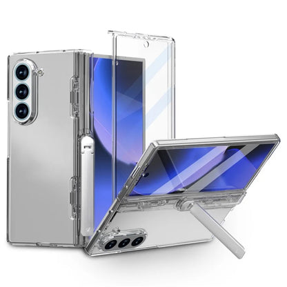 GW181 For Samsung Galaxy Z Fold6 5G Case Rubberized Hard PC Kickstand Phone Cover