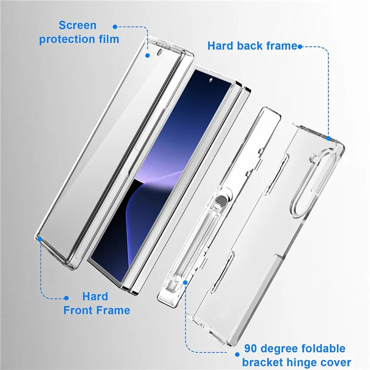 GW181 For Samsung Galaxy Z Fold6 5G Case Rubberized Hard PC Kickstand Phone Cover