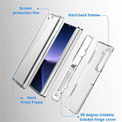 GW181 For Samsung Galaxy Z Fold6 5G Case Rubberized Hard PC Kickstand Phone Cover