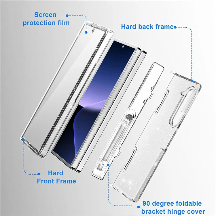 GW181 For Samsung Galaxy Z Fold6 5G Case Rubberized Hard PC Kickstand Phone Cover