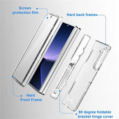 GW181 For Samsung Galaxy Z Fold6 5G Case Rubberized Hard PC Kickstand Phone Cover