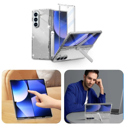 GW181 For Samsung Galaxy Z Fold6 5G Case Rubberized Hard PC Kickstand Phone Cover