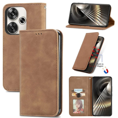 For Xiaomi Poco F6 5G / Redmi Turbo 3 5G Case Leather Skin-Touch Phone Cover Wallet