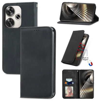 For Xiaomi Poco F6 5G / Redmi Turbo 3 5G Case Leather Skin-Touch Phone Cover Wallet