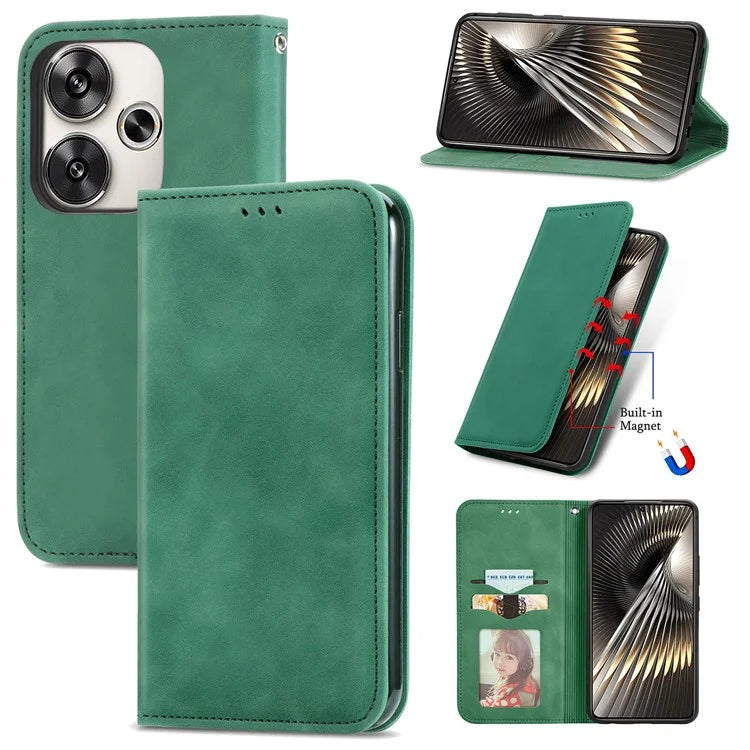 For Xiaomi Poco F6 5G / Redmi Turbo 3 5G Case Leather Skin-Touch Phone Cover Wallet