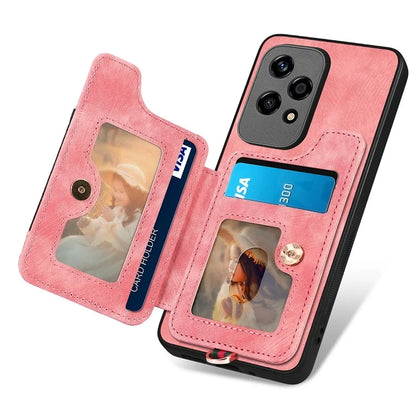 D4 For Honor 200 Lite Case Card Slots Kickstand RFID Blocking Leather Back Cover