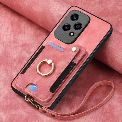 D4 For Honor 200 Lite Case Card Slots Kickstand RFID Blocking Leather Back Cover