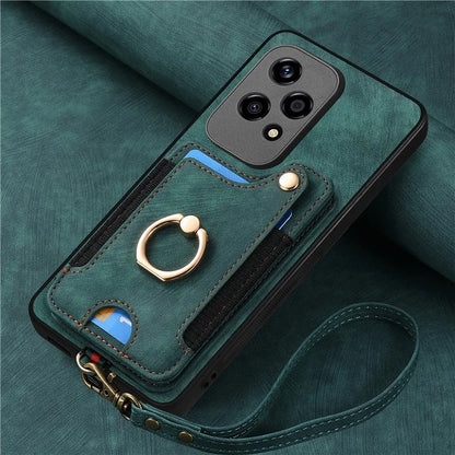 D4 For Honor 200 Lite Case Card Slots Kickstand RFID Blocking Leather Back Cover