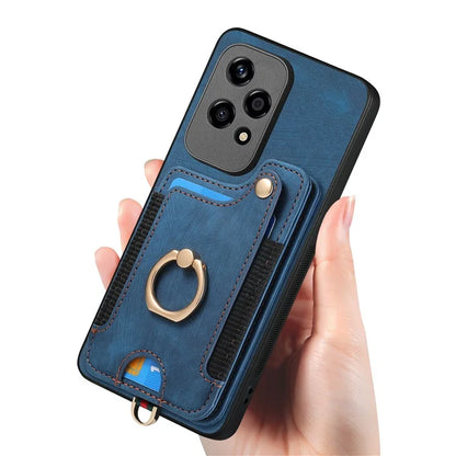 D4 For Honor 200 Lite Case Card Slots Kickstand RFID Blocking Leather Back Cover