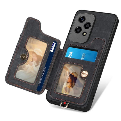 D4 For Honor 200 Lite Case Card Slots Kickstand RFID Blocking Leather Back Cover