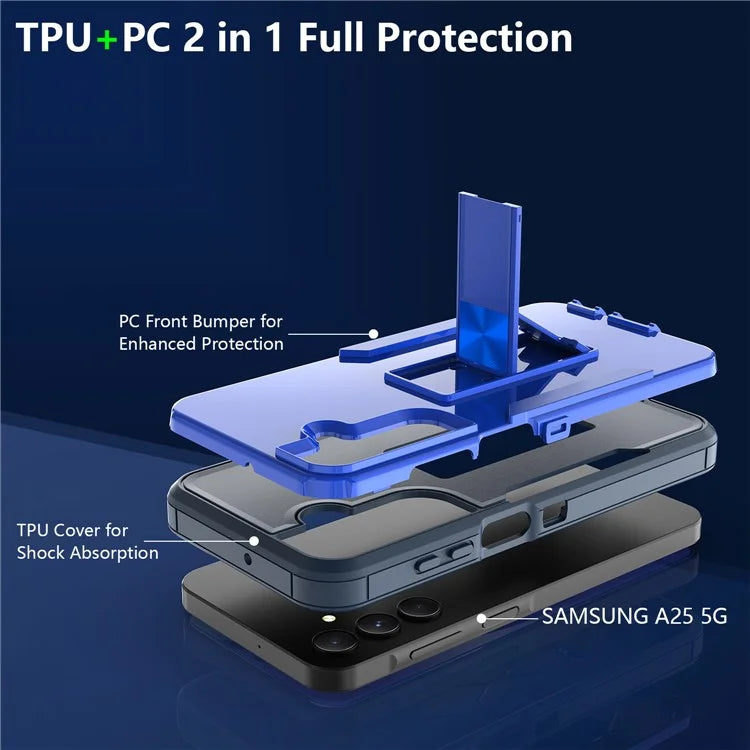 For Samsung Galaxy A25 5G (Global) (161.0 X 76.5 X 8.3mm) Case TPU+PC Phone Cover with Kickstand