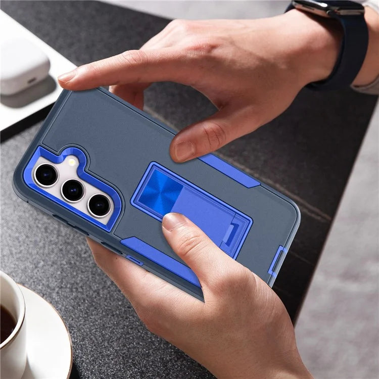 For Samsung Galaxy S24+ Case Drop-Proof TPU+PC Kickstand Phone Shell