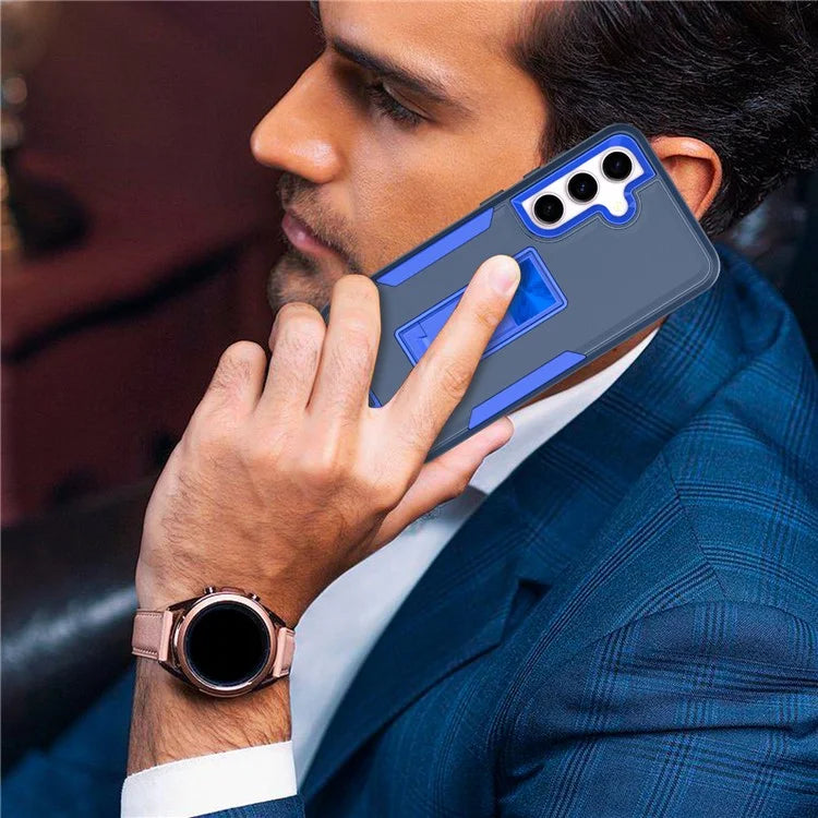 For Samsung Galaxy S24+ Case Drop-Proof TPU+PC Kickstand Phone Shell