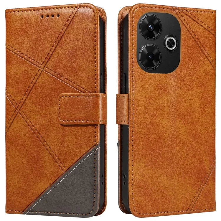 For Xiaomi Redmi 13 5G / 4G / Note 13R 5G Case Flip Shockproof Wallet Leather Phone Cover Geometric Line