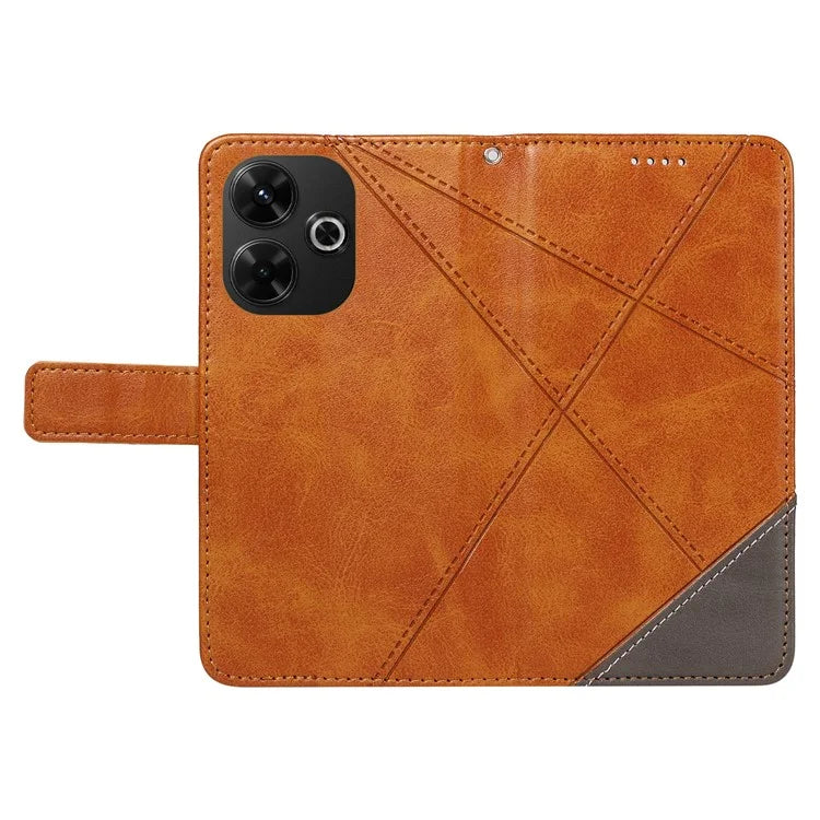 For Xiaomi Redmi 13 5G / 4G / Note 13R 5G Case Flip Shockproof Wallet Leather Phone Cover Geometric Line