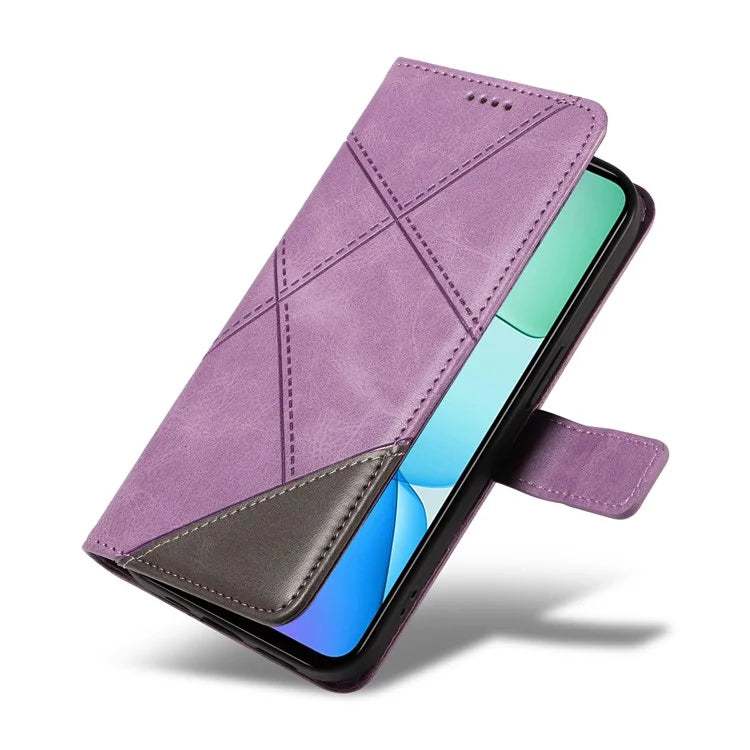 For Xiaomi Redmi 13 5G / 4G / Note 13R 5G Case Flip Shockproof Wallet Leather Phone Cover Geometric Line