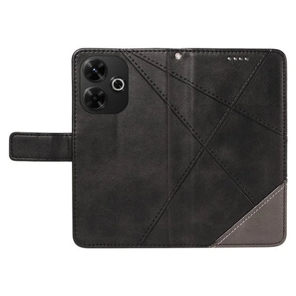 For Xiaomi Redmi 13 5G / 4G / Note 13R 5G Case Flip Shockproof Wallet Leather Phone Cover Geometric Line